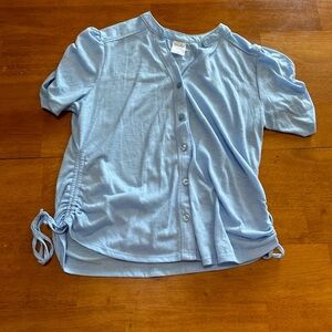 Light Blue Button-Up Women's Top